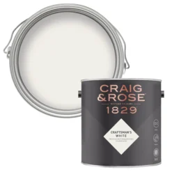 Craig & Rose 1829 Craftsman's White Eggshell Wall Paint, 750ml