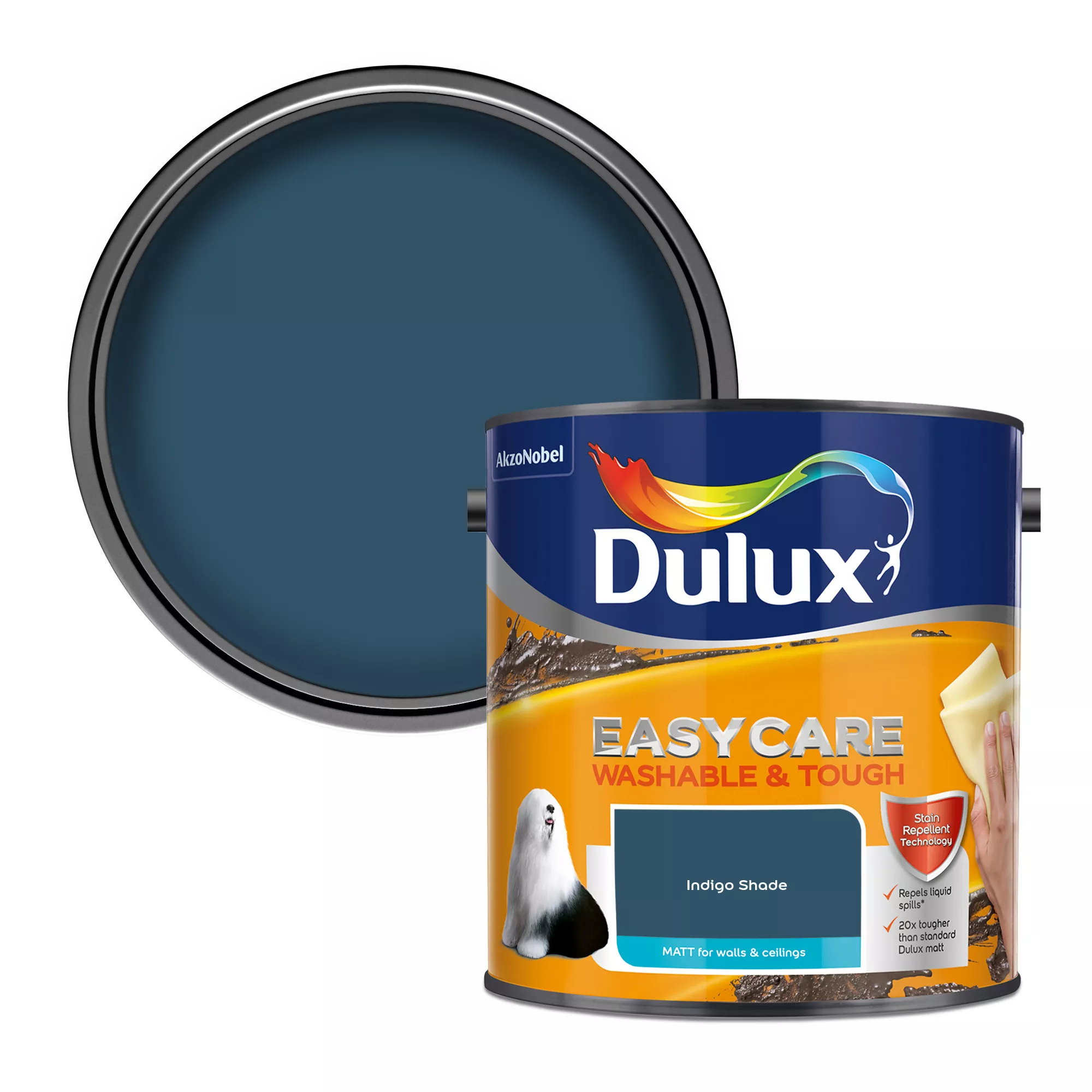 Dulux Easycare Washable & Tough Indigo Shade Matt Wall Paint, 2.5L 1 Dulux Easycare Washable & Tough Indigo Shade Matt Wall Paint, 2.5L