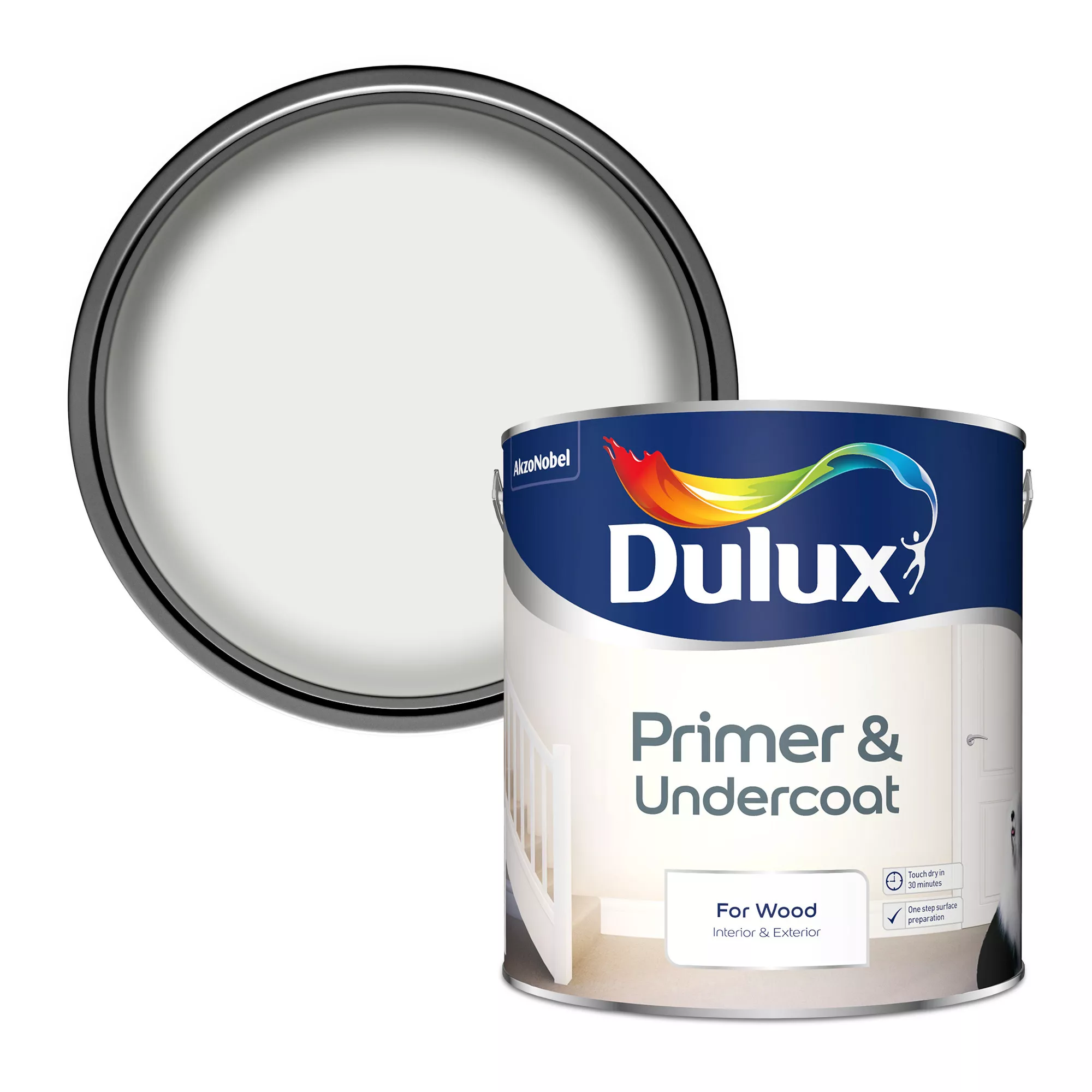 Dulux Wood White Wood Primer & Undercoat, 2.5L 1 Dulux Wood White Wood Primer & Undercoat, 2.5L