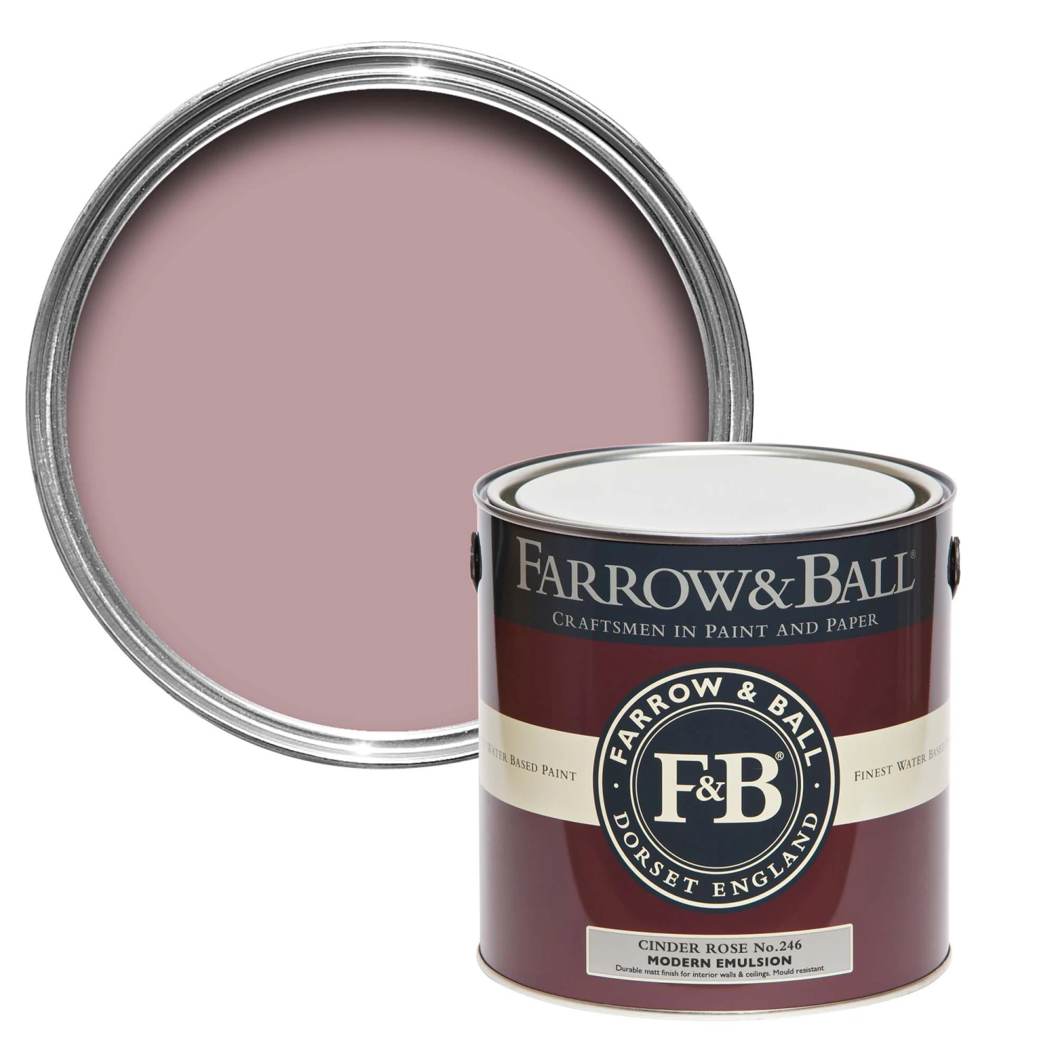 Farrow & Ball Modern Cinder Rose No.246 Matt Emulsion Paint, 2.5L 1 Farrow & Ball Modern Cinder Rose No.246 Matt Emulsion Paint, 2.5L