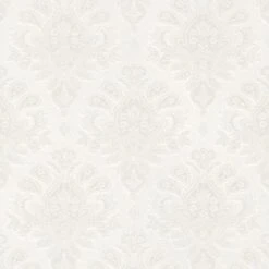 GoodHome Abeli White Russian Damask Metallic Effect Textured Wallpaper -Home Paint Shop goodhome abeli white russian damask metallic effect textured wallpaper3663602559924 39c bq