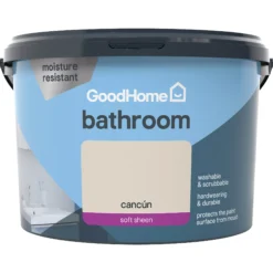 GoodHome Bathroom Cancun Soft Sheen Emulsion Paint, 2.5L -Home Paint Shop goodhome bathroom cancun soft sheen emulsion paint 2 5l3663602591160 02c