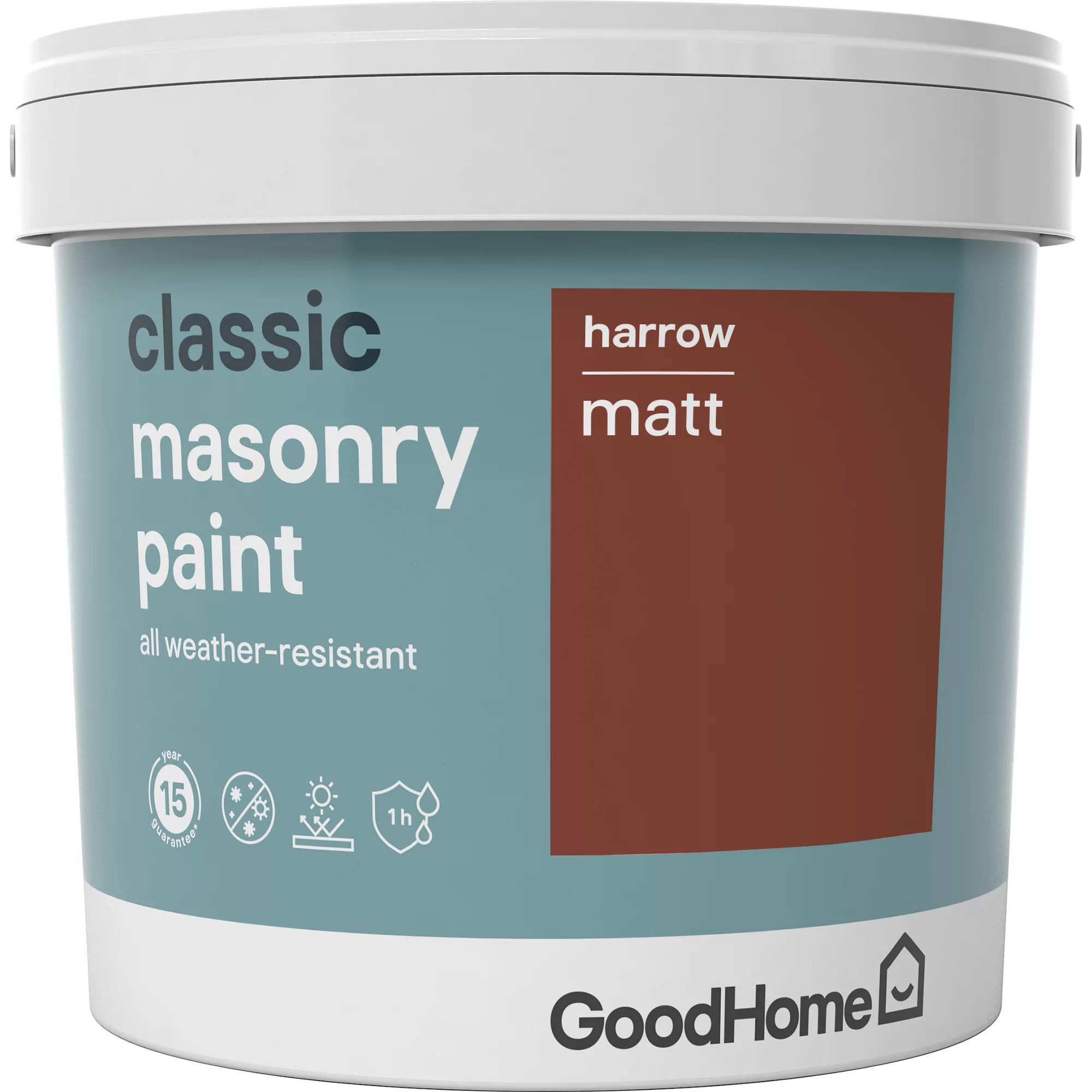 GoodHome Classic Harrow Smooth Matt Masonry Paint, 5L Tin 2 GoodHome Classic Harrow Smooth Matt Masonry Paint, 5L Tin - Image 2