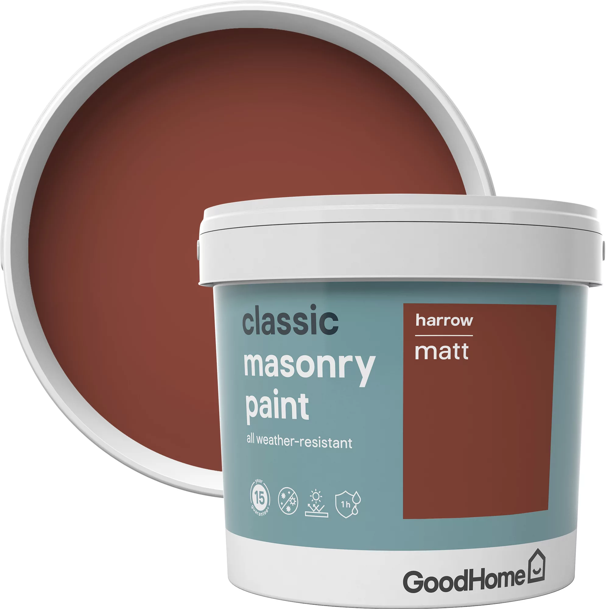 GoodHome Classic Harrow Smooth Matt Masonry Paint, 5L Tin 1 GoodHome Classic Harrow Smooth Matt Masonry Paint, 5L Tin