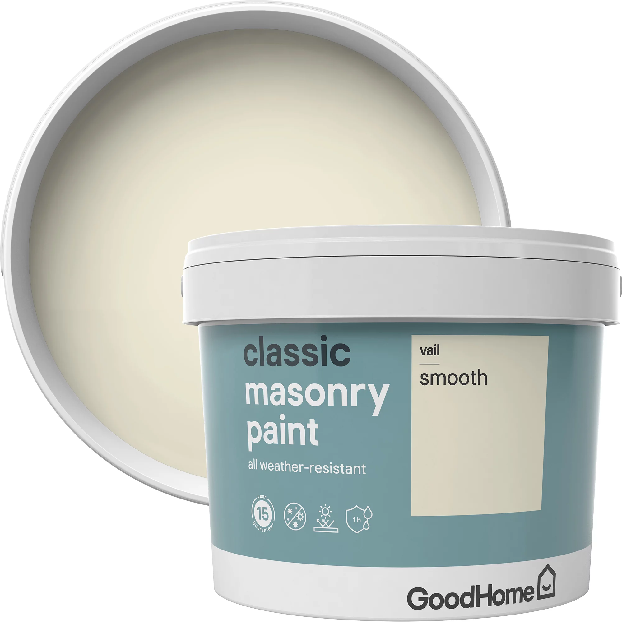 GoodHome Classic Vail Smooth Matt Masonry Paint, 10L 1 GoodHome Classic Vail Smooth Matt Masonry Paint, 10L