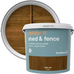Home Paint Shop -Home Paint Shop goodhome colour it dark oak matt fence shed stain 5l5036581088682 37c