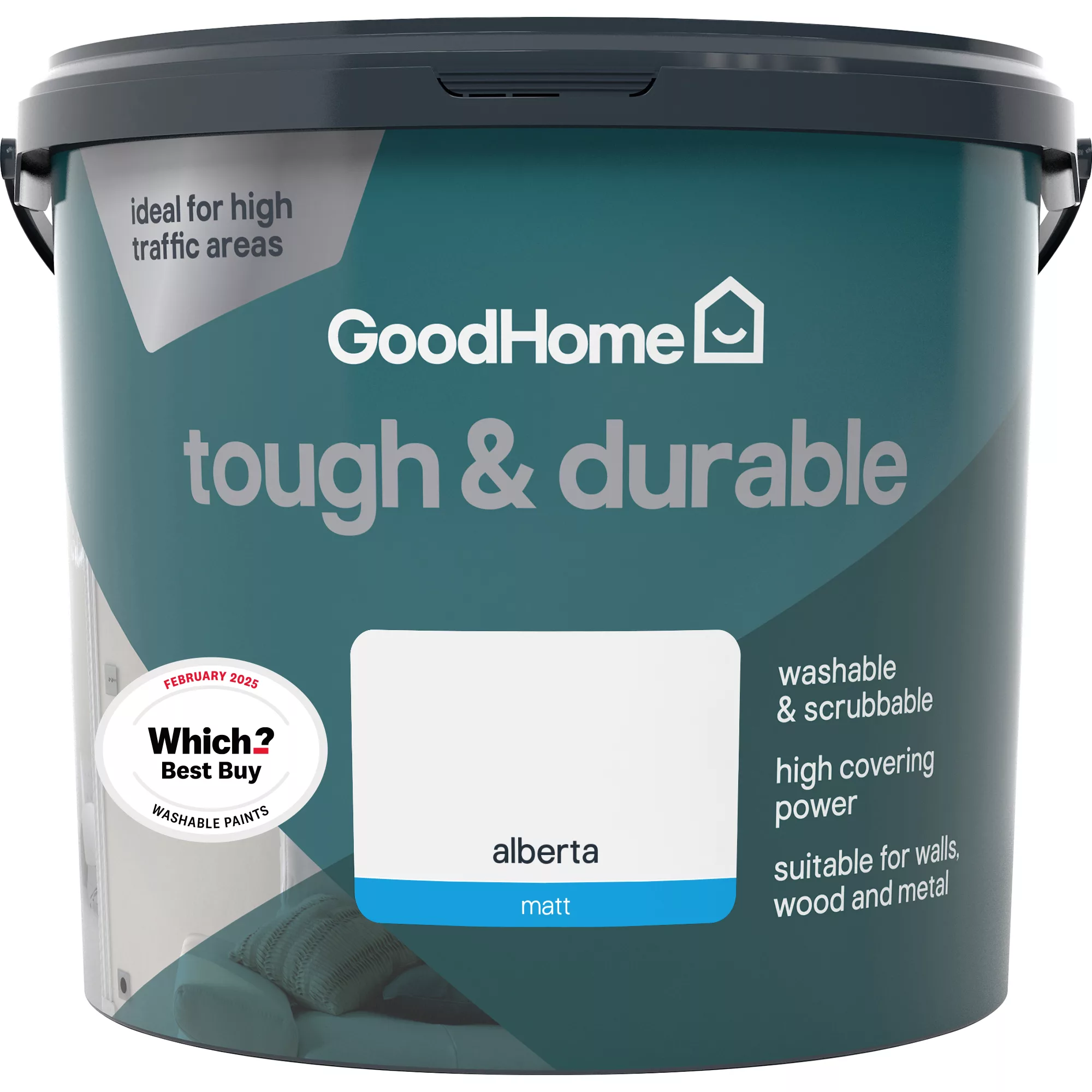 GoodHome Durable Alberta Matt Emulsion Paint, 5L 3 GoodHome Durable Alberta Matt Emulsion Paint, 5L - Image 3