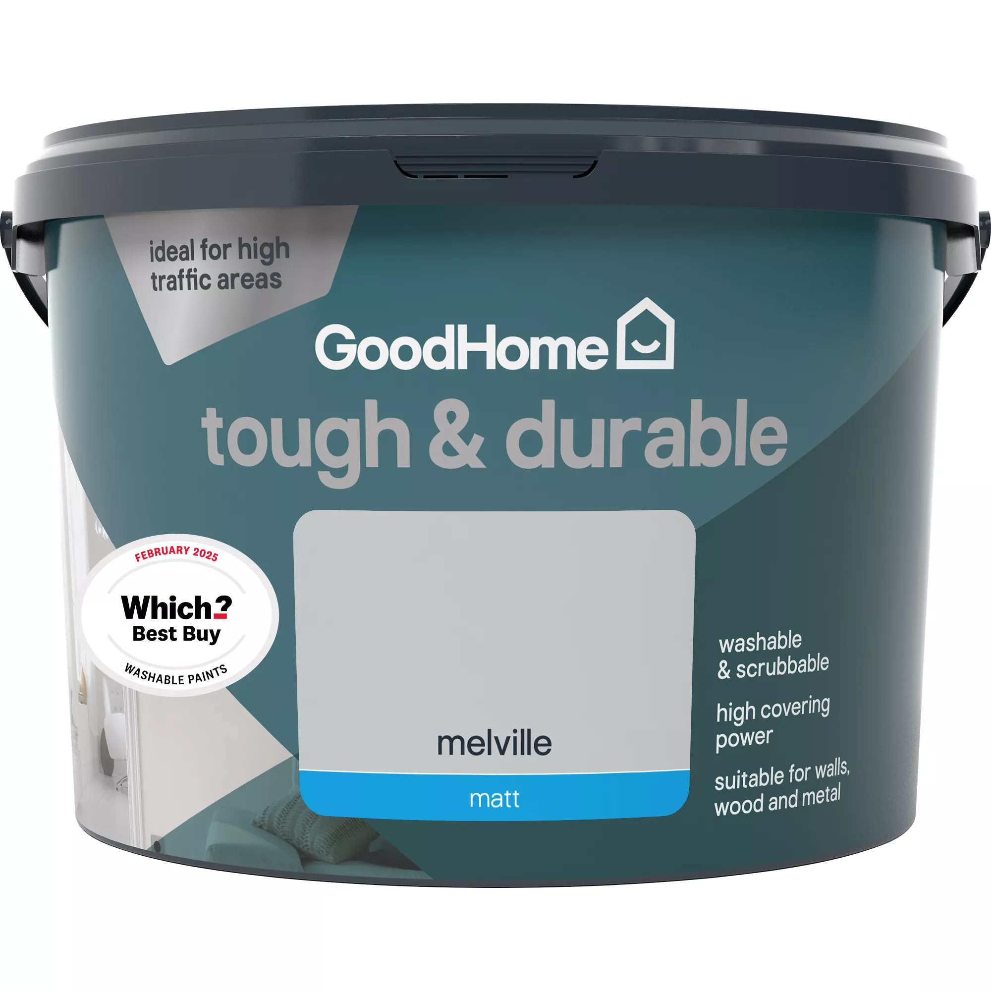 GoodHome Durable Melville Matt Emulsion Paint, 2.5L 3 GoodHome Durable Melville Matt Emulsion Paint, 2.5L - Image 3