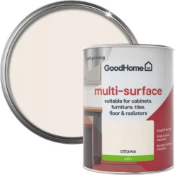 GoodHome Durable Ottawa Satin Multi-surface Paint, 750ml