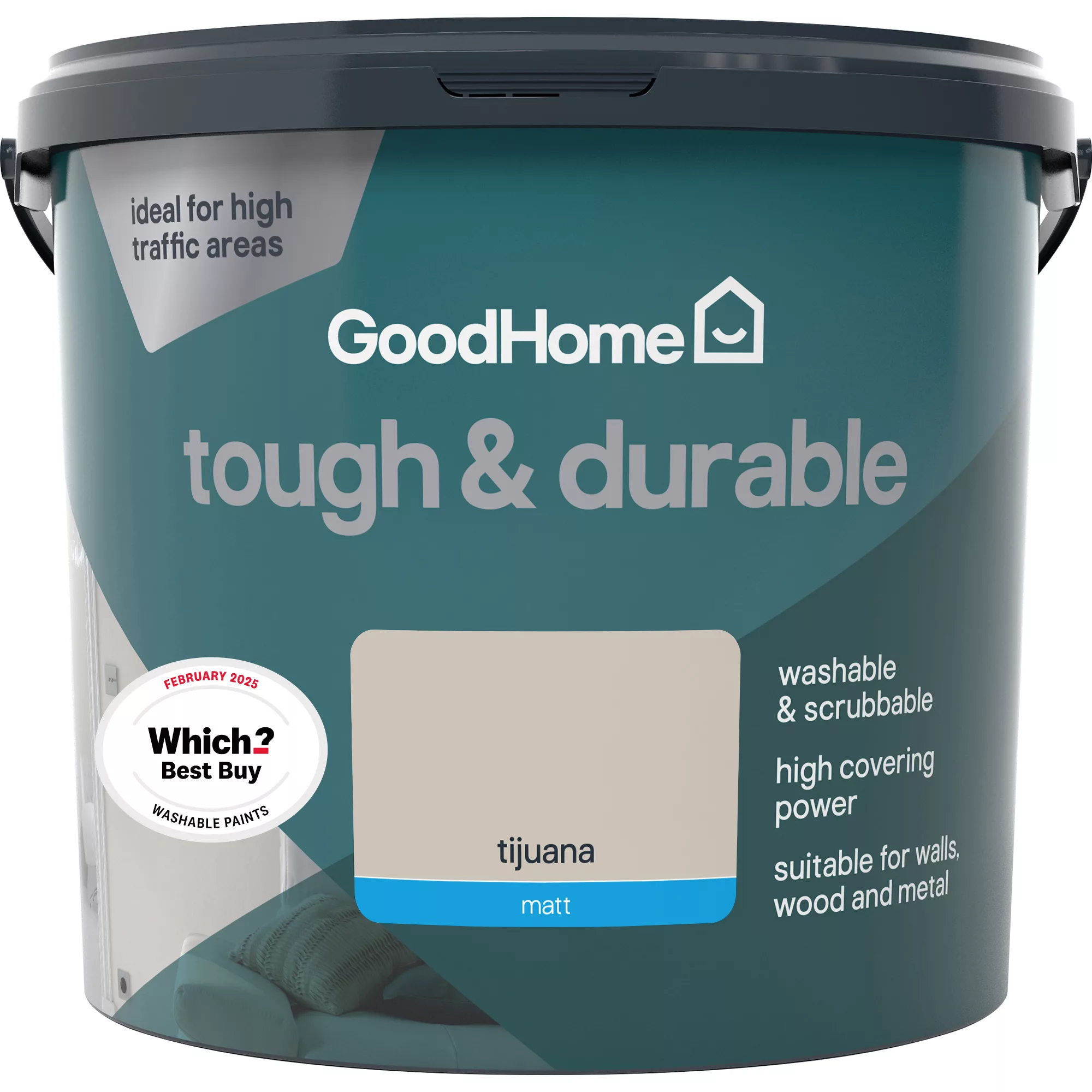 GoodHome Durable Tijuana Matt Emulsion Paint, 5L 3 GoodHome Durable Tijuana Matt Emulsion Paint, 5L - Image 3