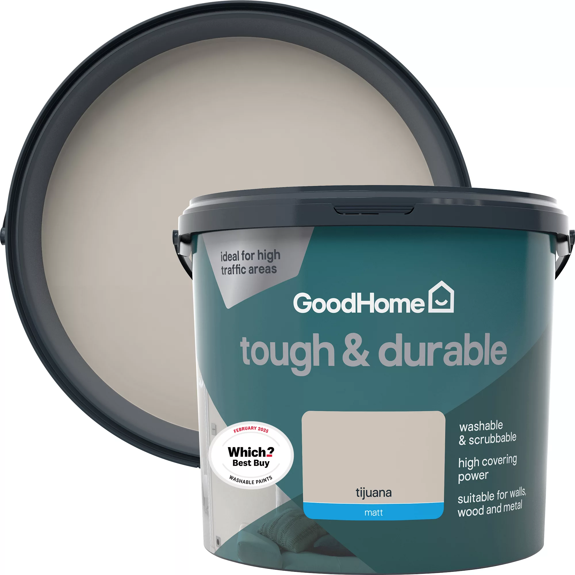 GoodHome Durable Tijuana Matt Emulsion Paint, 5L 1 GoodHome Durable Tijuana Matt Emulsion Paint, 5L