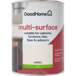 GoodHome Durable Valdez Satin Multi-surface Paint, 750ml -Home Paint Shop goodhome durable valdez satin multi surface paint 750ml3663602585664 02c