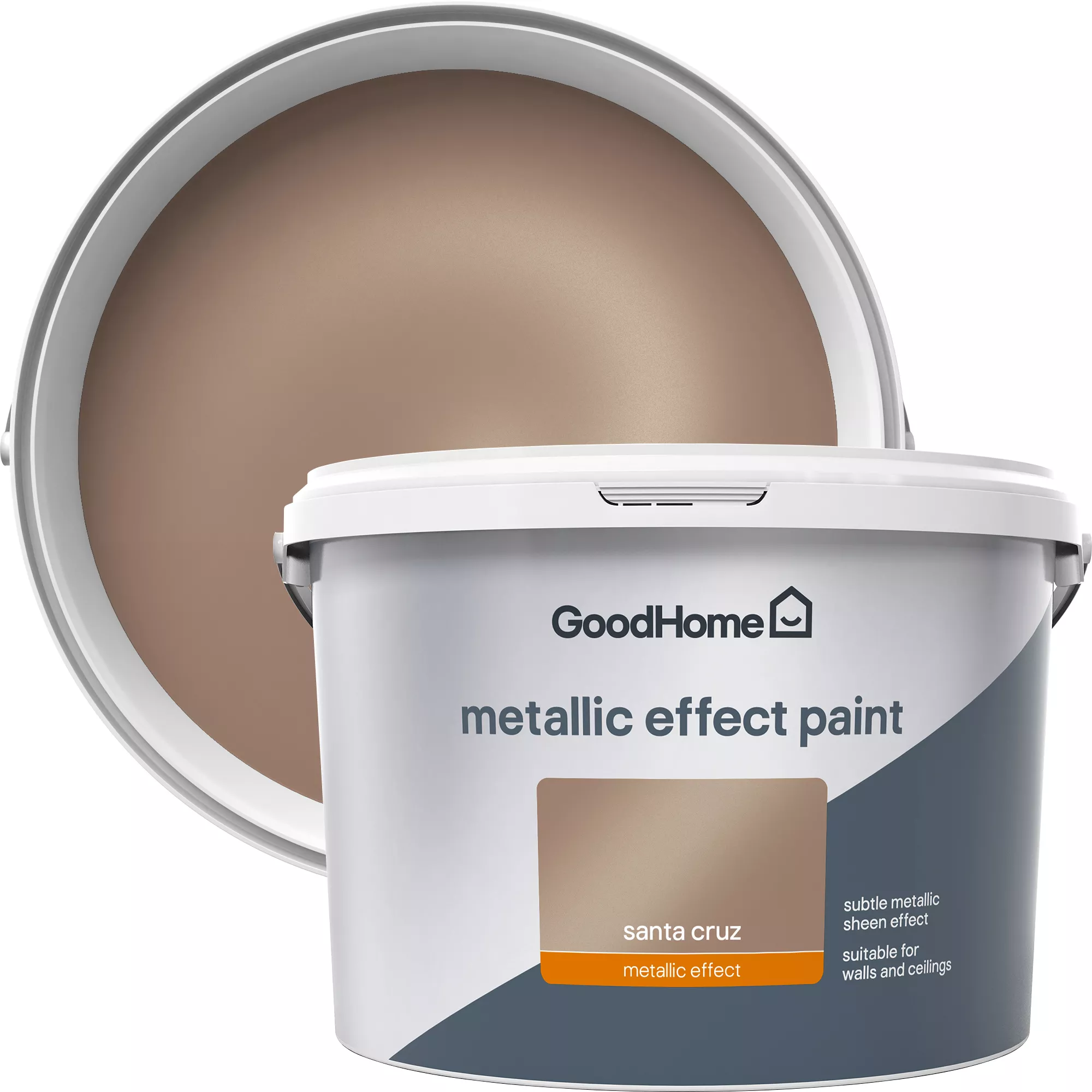 GoodHome Feature Wall Santa Cruz Metallic Effect Emulsion Paint, 2L 1 GoodHome Feature Wall Santa Cruz Metallic Effect Emulsion Paint, 2L