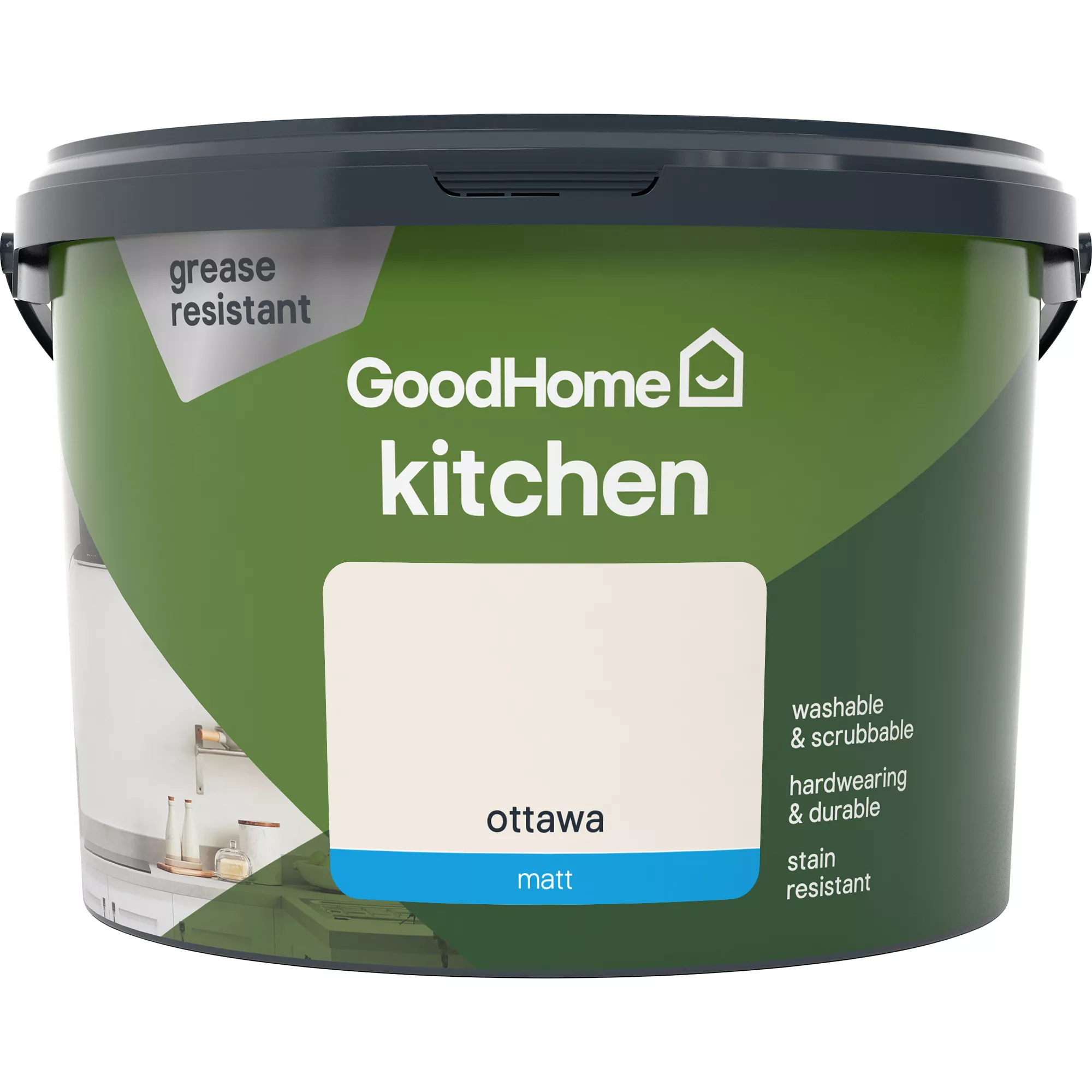 GoodHome Kitchen Ottawa Matt Emulsion Paint, 2.5L 3 GoodHome Kitchen Ottawa Matt Emulsion Paint, 2.5L - Image 3
