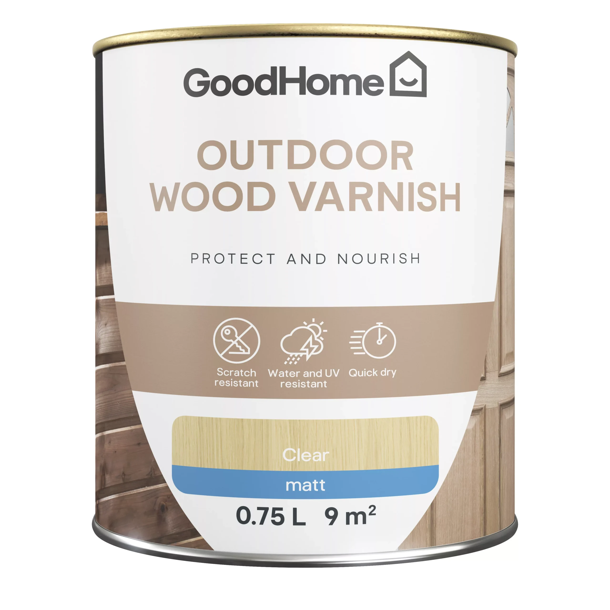 GoodHome Outdoor Clear Matt Varnish, 750ml 2 GoodHome Outdoor Clear Matt Varnish, 750ml - Image 2