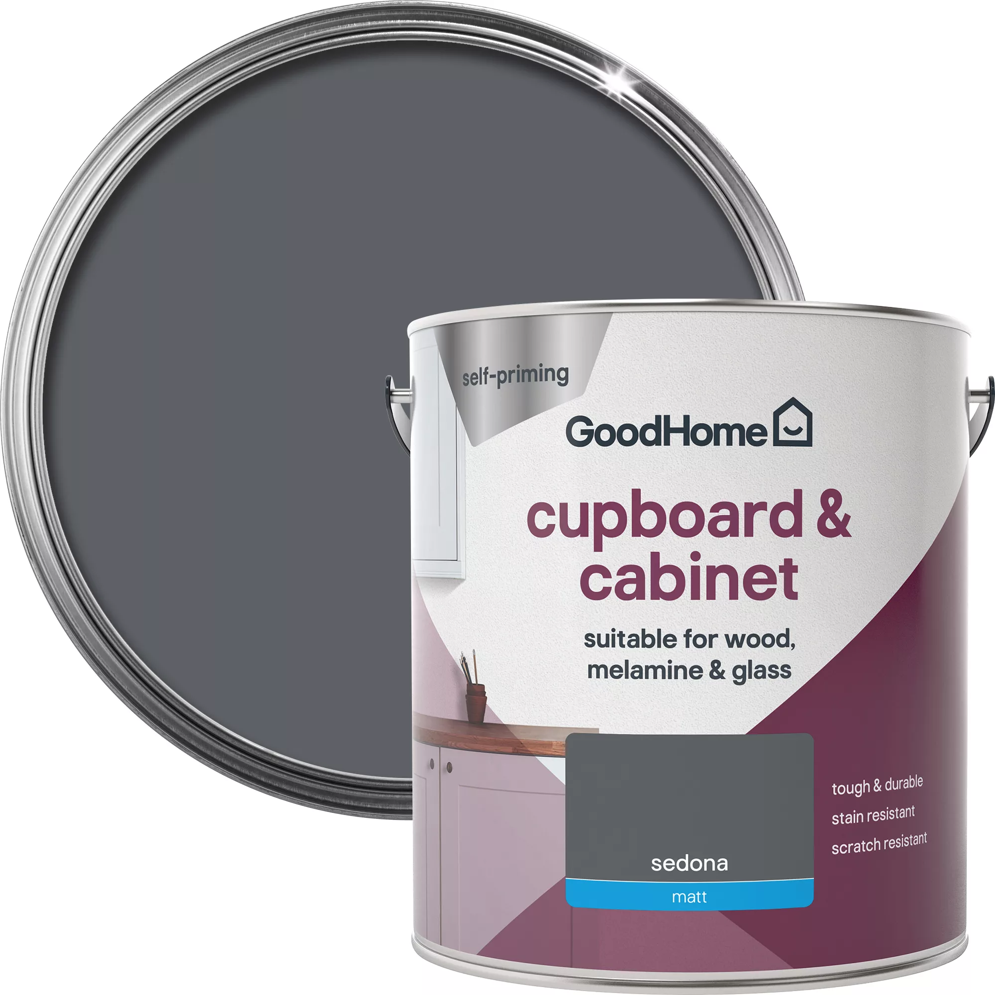 GoodHome Renovation Sedona Matt Cupboard & Cabinet Paint, 2L 1 GoodHome Renovation Sedona Matt Cupboard & Cabinet Paint, 2L