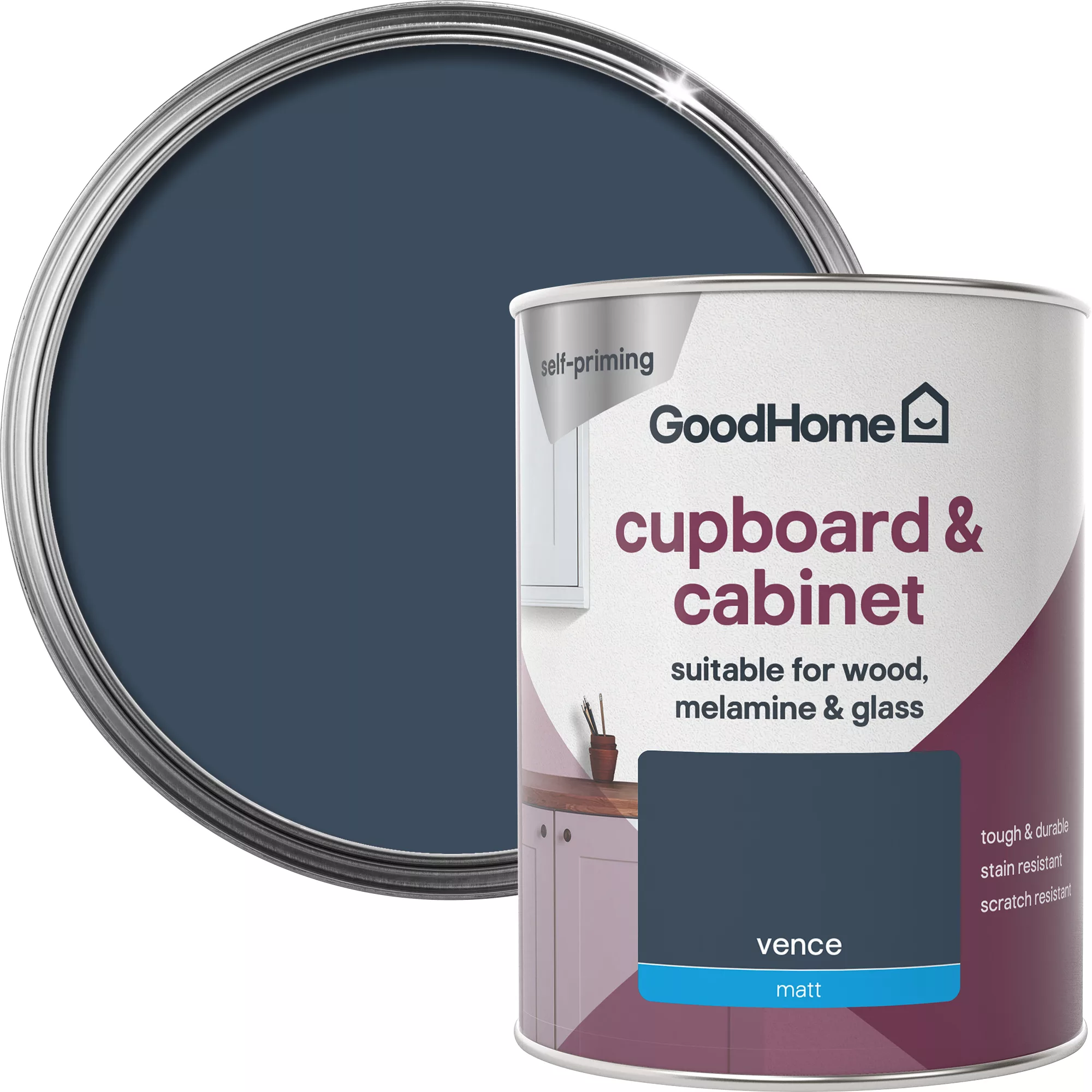 GoodHome Renovation Vence Matt Cupboard & Cabinet Paint, 750ml 1 GoodHome Renovation Vence Matt Cupboard & Cabinet Paint, 750ml