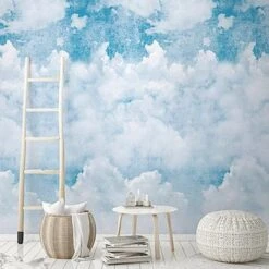 GoodHome Rowton Pale Blue Cloud Matt Mural -Home Paint Shop goodhome rowton pale blue cloud matt mural5059340410371 01i
