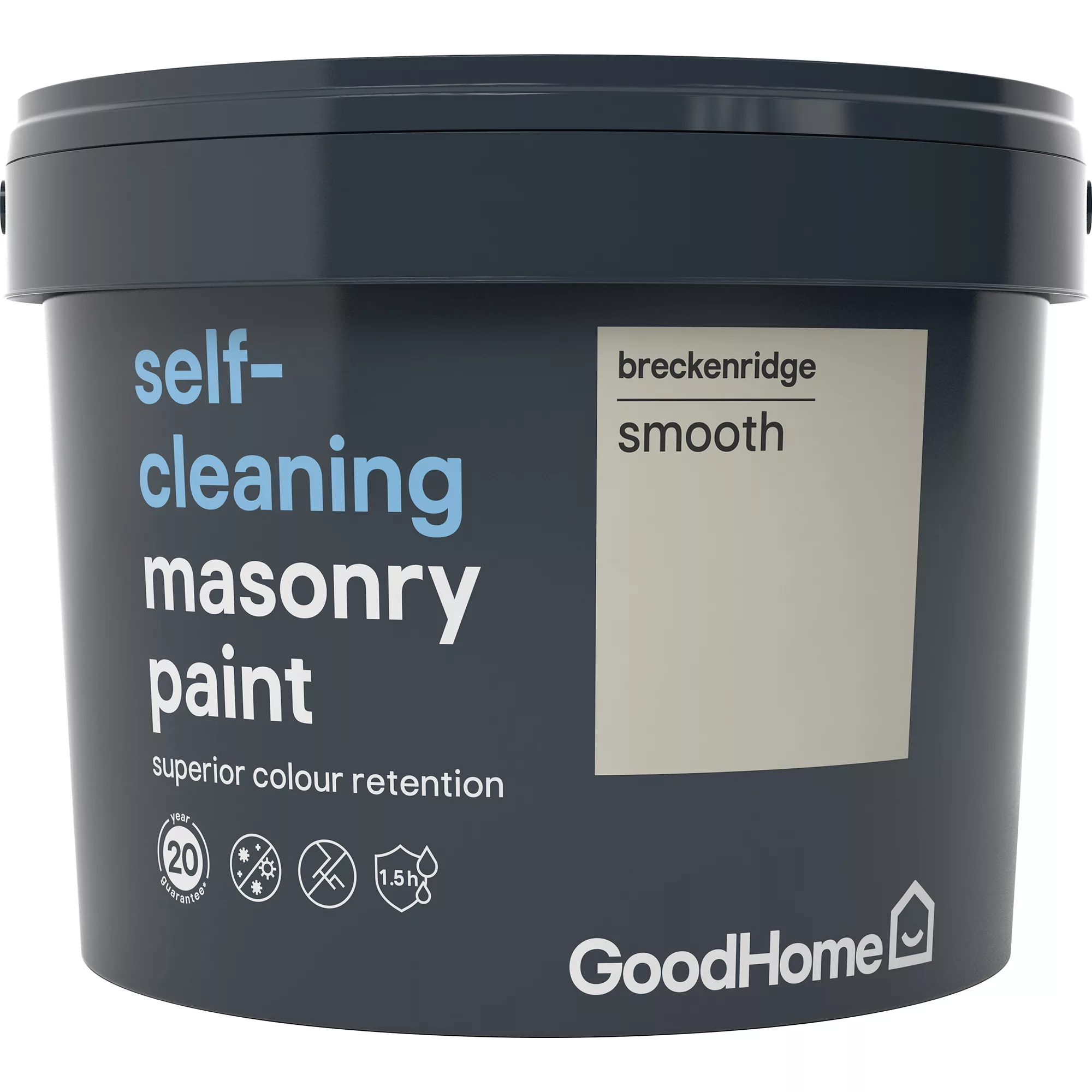GoodHome Self-cleaning Breckenridge Smooth Matt Masonry Paint, 10L 3 GoodHome Self-cleaning Breckenridge Smooth Matt Masonry Paint, 10L - Image 3