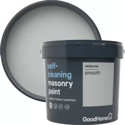 GoodHome Self-cleaning Oklahoma Smooth Matt Masonry Paint, 5L -Home Paint Shop goodhome self cleaning oklahoma smooth matt masonry paint 5l3663602521327 37c