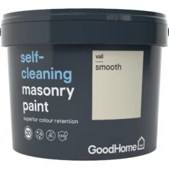 GoodHome Self-cleaning Vail Smooth Matt Masonry Paint, 10L -Home Paint Shop goodhome self cleaning vail smooth matt masonry paint 10l3663602522027 08c bq