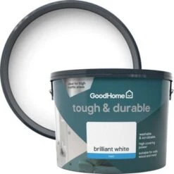 GoodHome Tough & Durable Brilliant White Matt Emulsion Paint, 10L