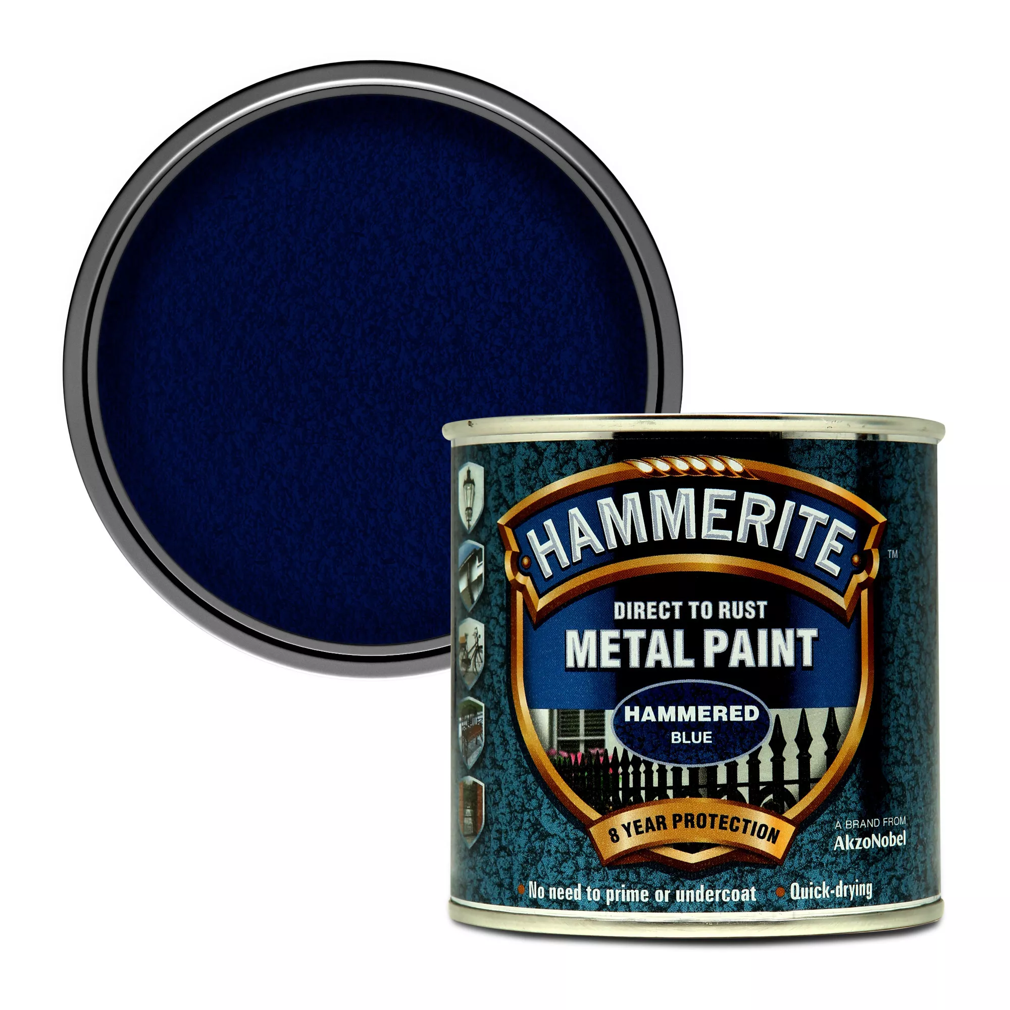 Hammerite Blue Hammered Effect Multi-surface Exterior Metal Paint, 250ml 1 Hammerite Blue Hammered Effect Multi-surface Exterior Metal Paint, 250ml