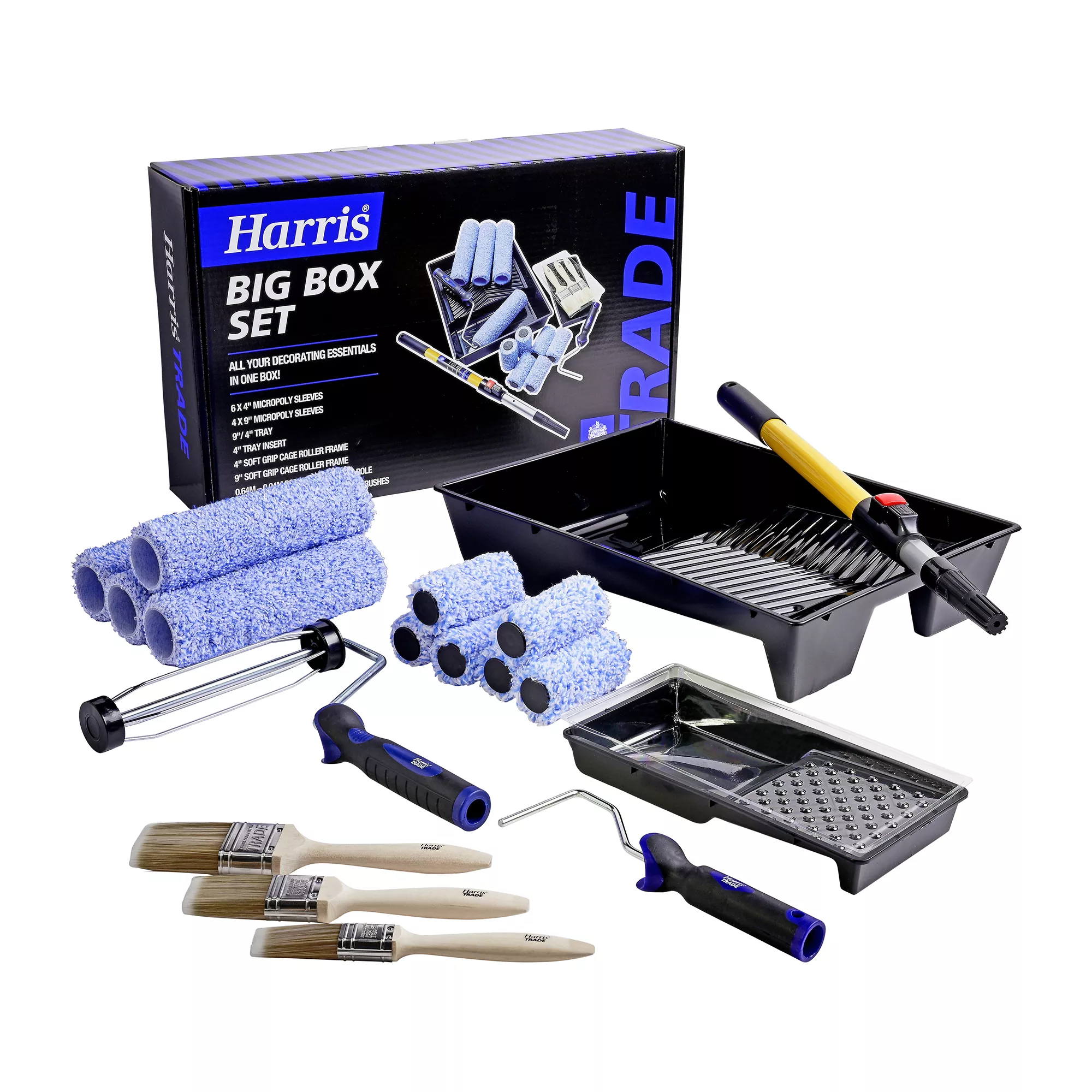 Harris Trade Big Box Micropoly Roller Set, 19 Pieces 1 Harris Trade Big Box Micropoly Roller Set, 19 Pieces