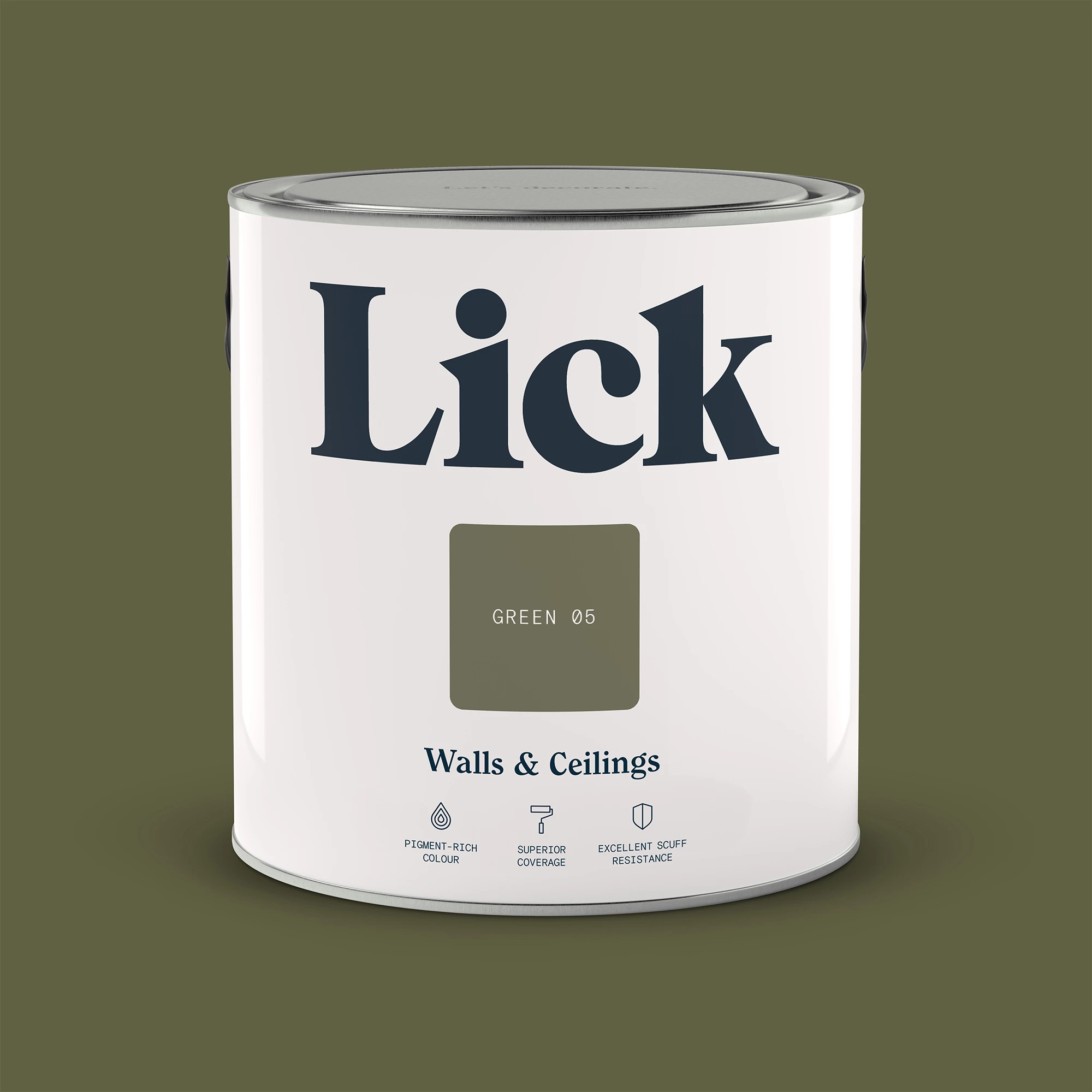 Lick Green 05 Matt Emulsion Paint, 2.5L 2 Lick Green 05 Matt Emulsion Paint, 2.5L - Image 2