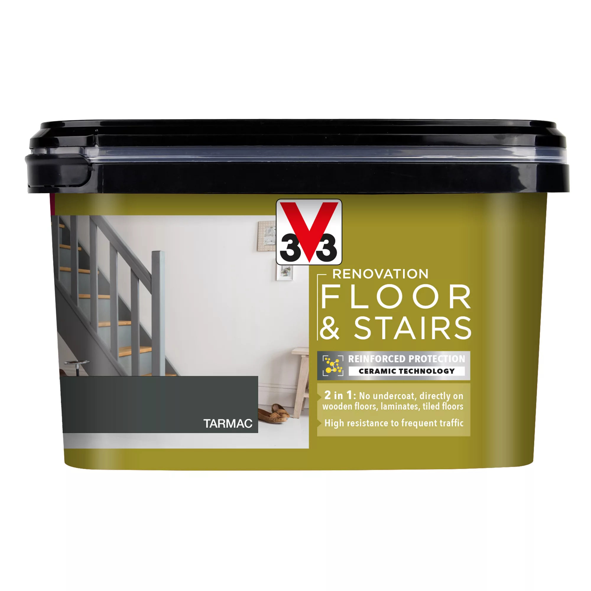 V33 High Performance Tarmac Satinwood Floor & Stair Paint, 2L 2 V33 High Performance Tarmac Satinwood Floor & Stair Paint, 2L - Image 2