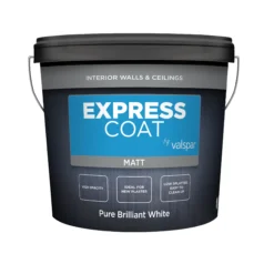 Valspar Express Coat Pure Brilliant White Matt Emulsion Paint, 10L